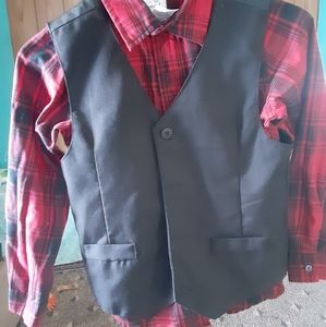 Boys vest suit with flannel